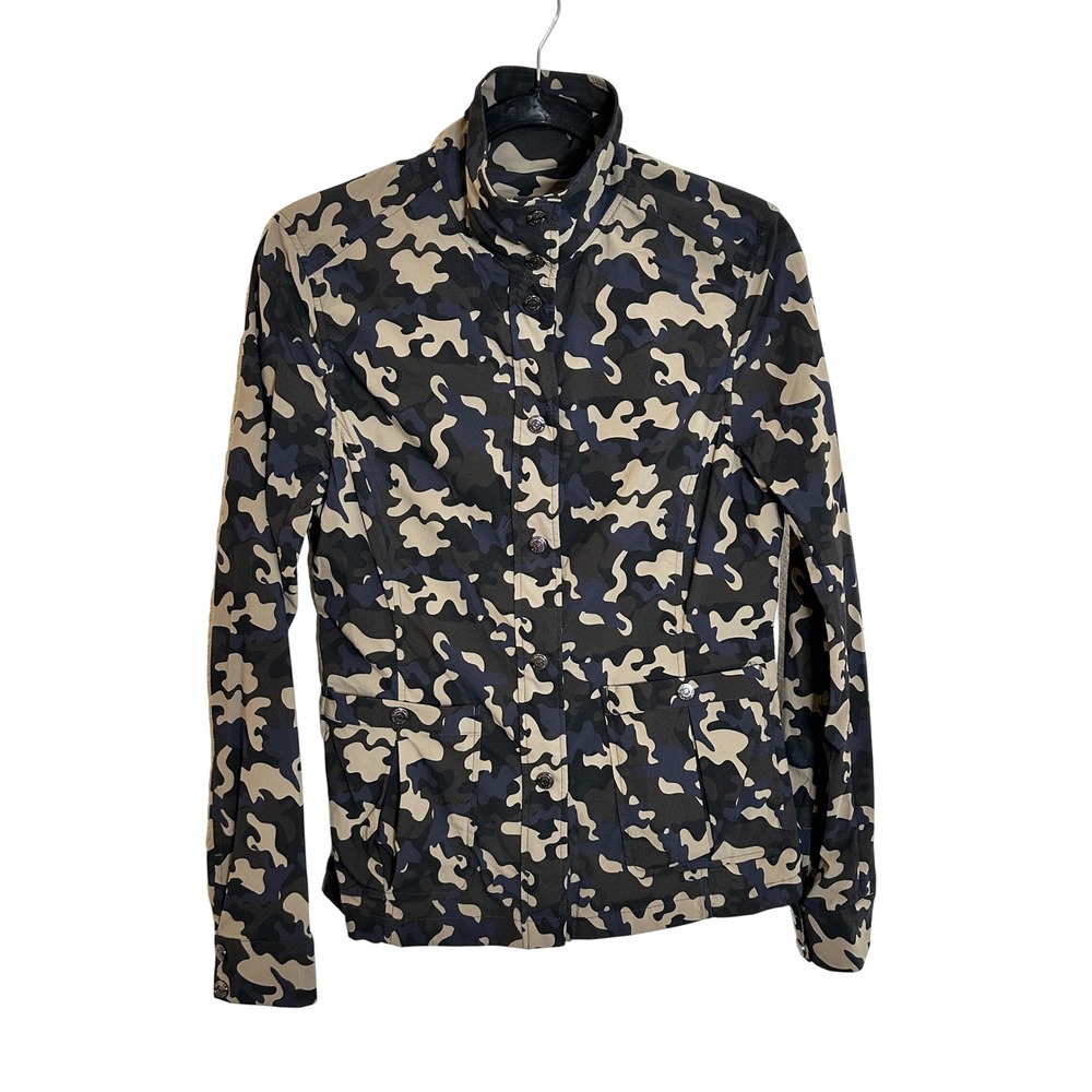 Anatomie Camo Jane Honiara Jacket Size M Black Tan Navy‎ Stretch Travel Packable